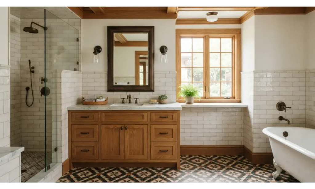 Craftsman Bathroom With Handmade Tile