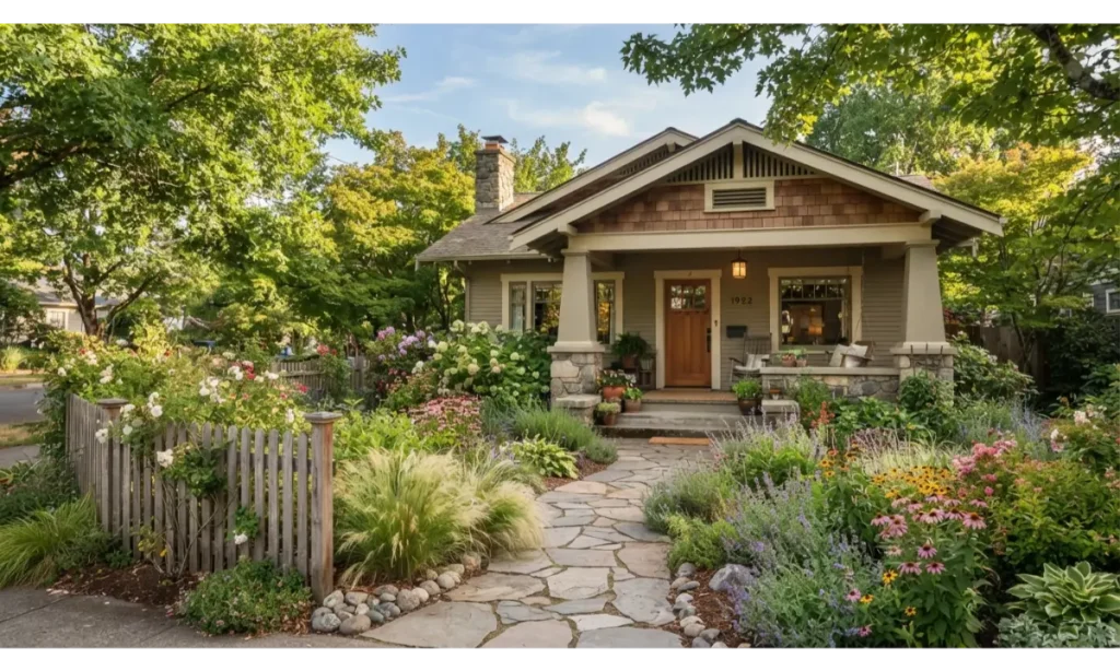 Craftsman Garden With Natural Landscaping