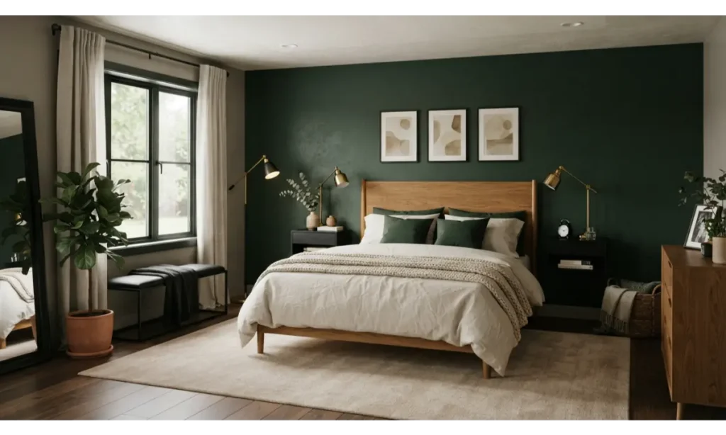 Dark Green Feature Wall