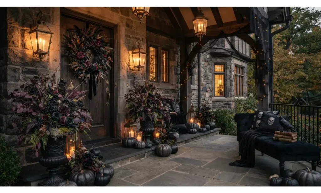Elegant Gothic Porch With Dark Florals