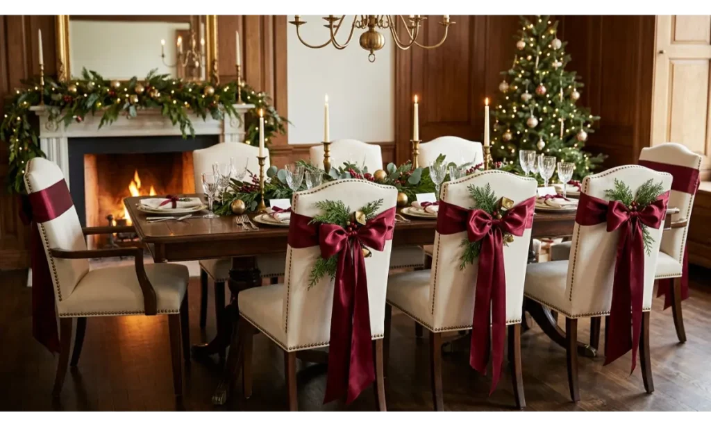 Elegant Ribbon Tails on Upholstered Chairs