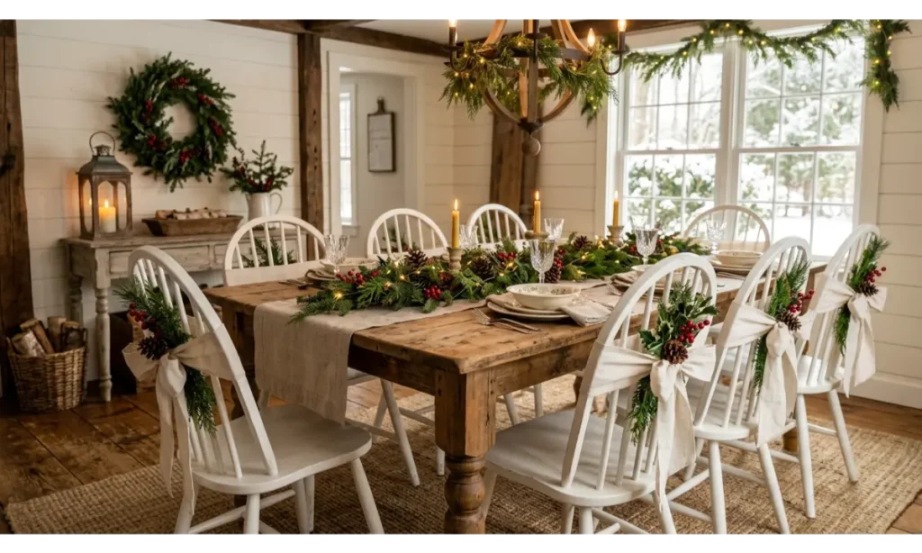 Farmhouse Christmas Chair Styling