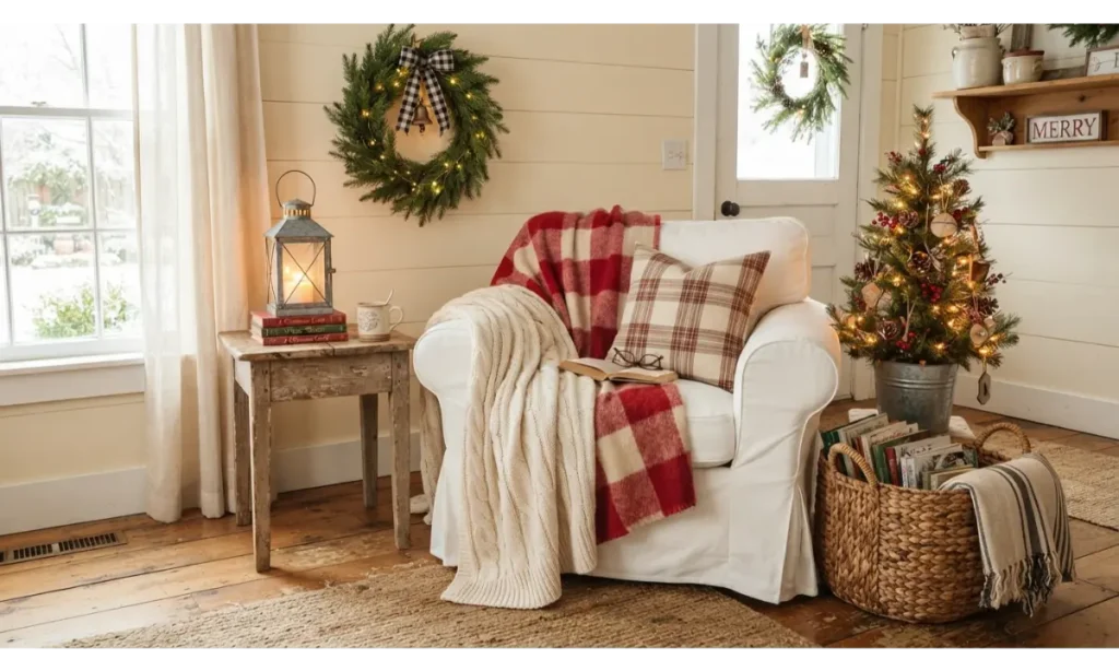 Farmhouse Christmas Reading Nook