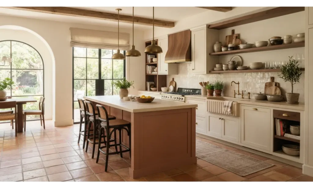 Full Warm Earth Tone Terracotta Kitchen