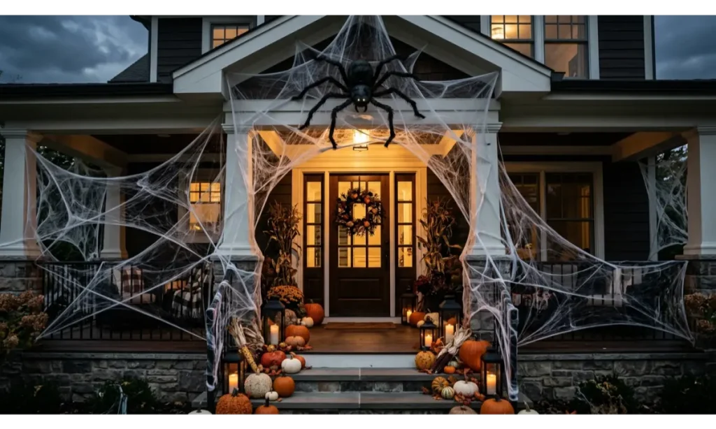 Giant Spider Web Around the Porch