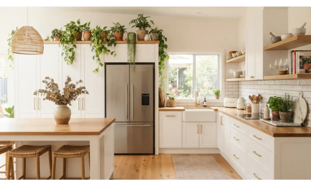 Greenery Above the Refrigerator