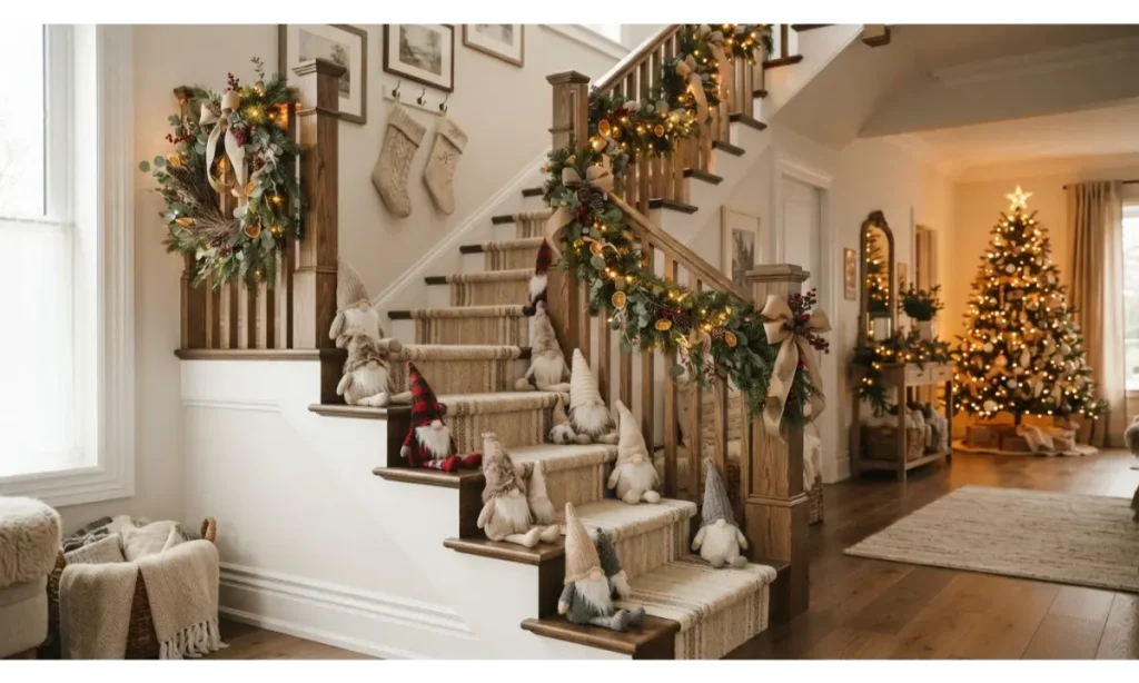 Holiday Gnome Staircase Display