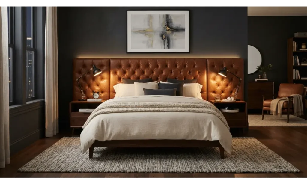 Leather Headboard Statement Room