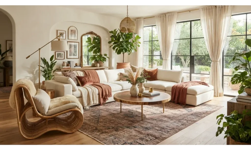 Luxury Boho Living Room With Refined Details
