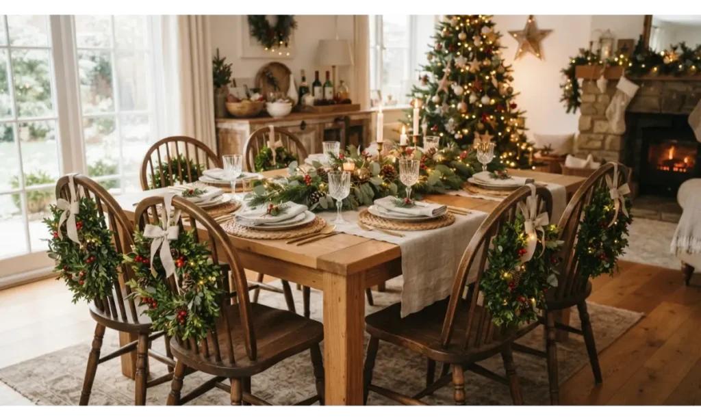 Mini Wreaths on Chair Backs