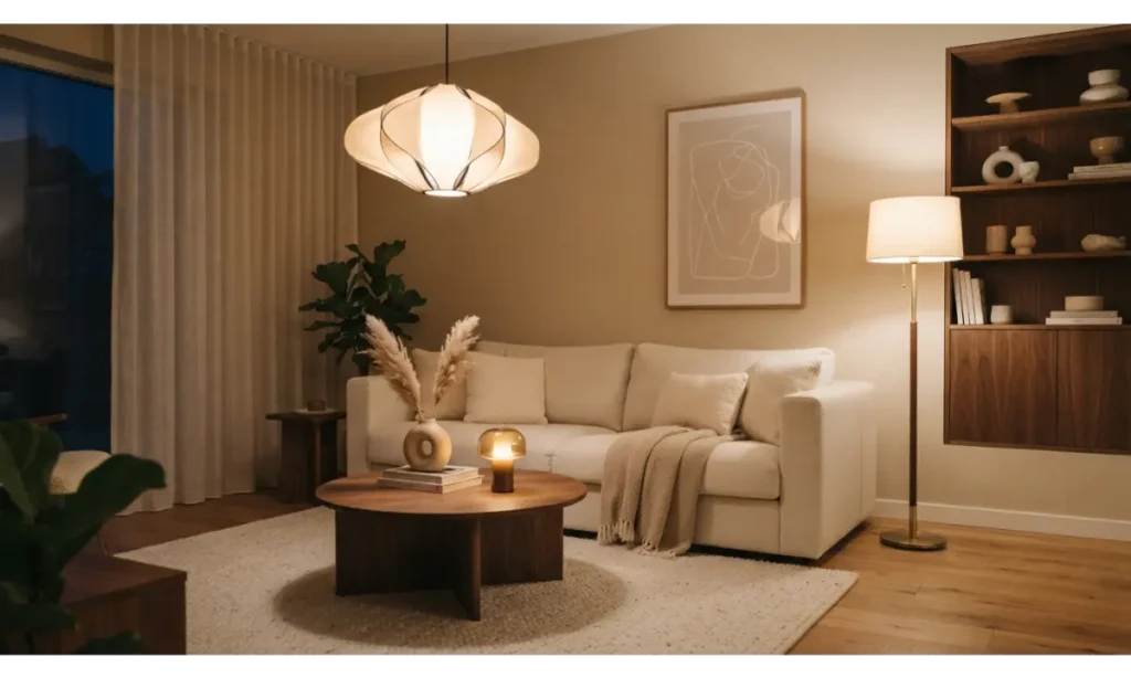 Minimalist Living Room Ideas With Layered Lighting