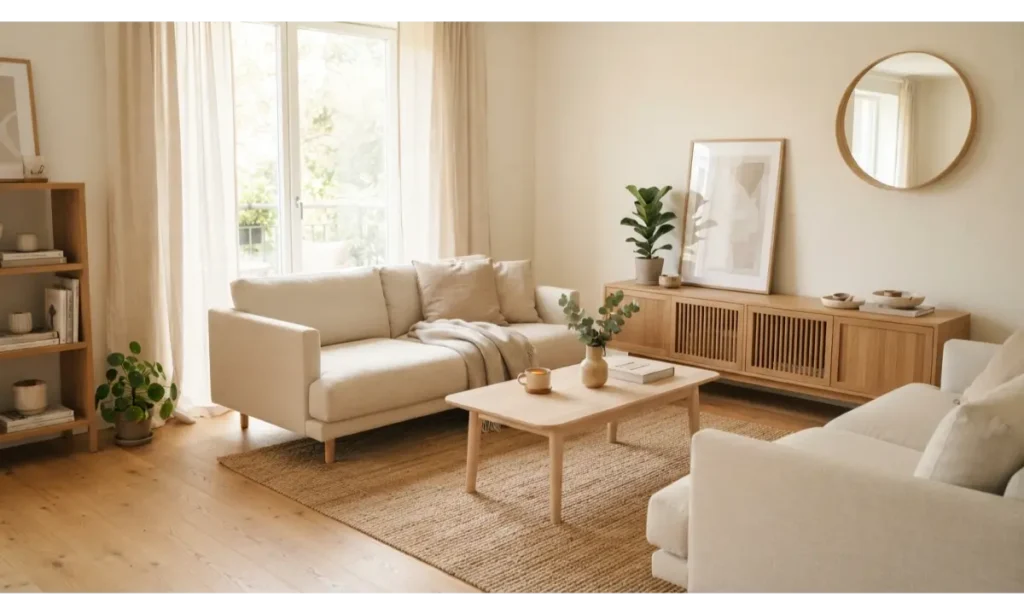 Minimalist Living Room Ideas With Natural Wood