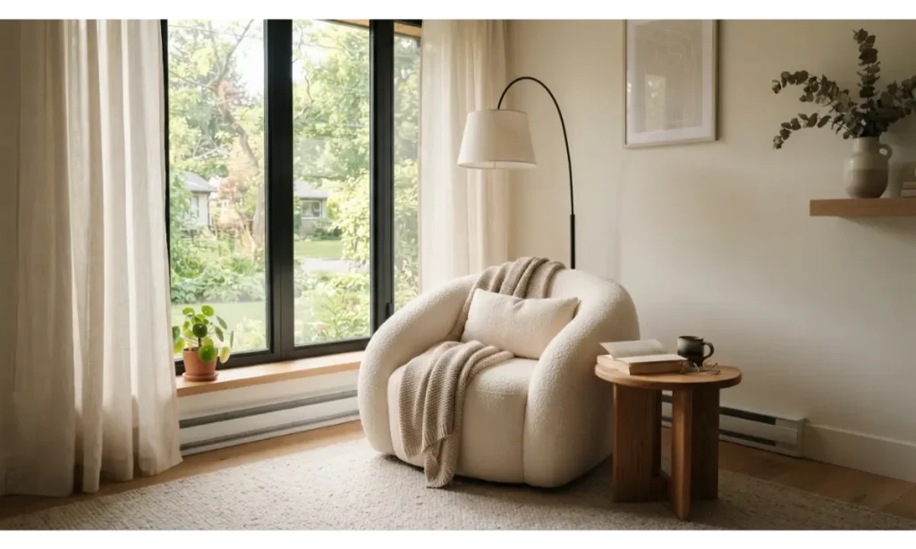 Minimalist Living Room Ideas With a Cozy Reading Corner