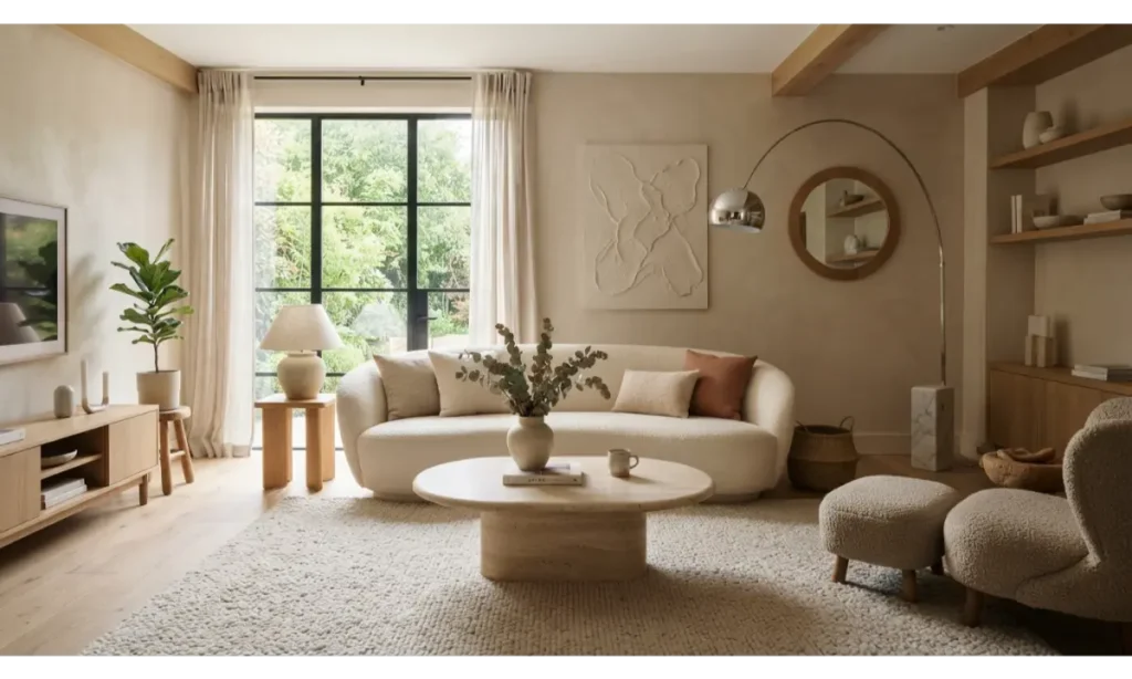 Minimalist Living Room Ideas With a Curved Sofa