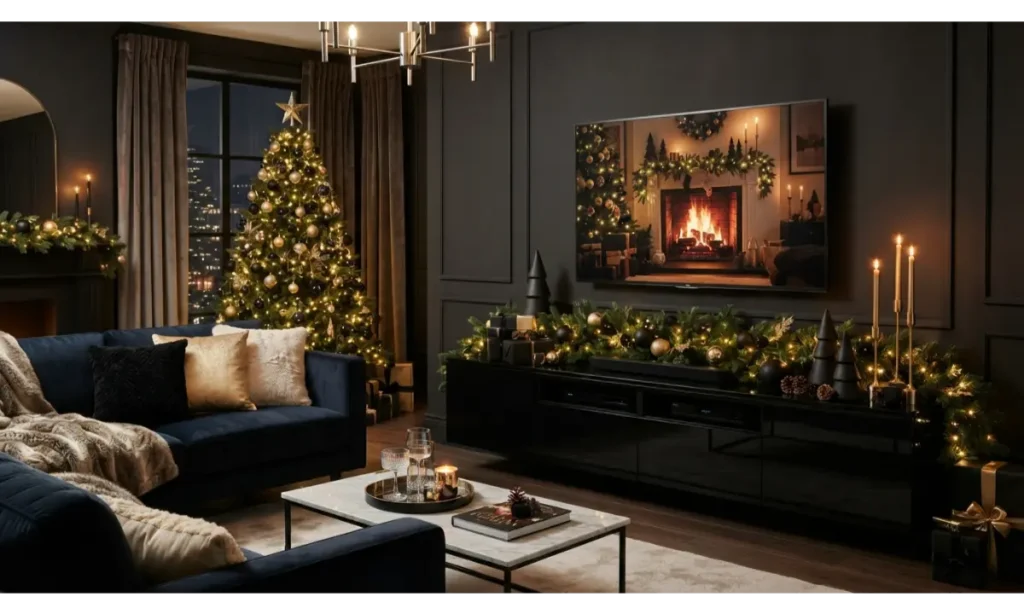 Modern Black and Gold Christmas Decor
