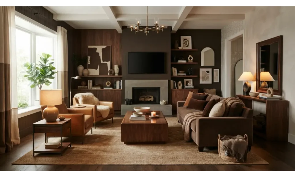 Monochromatic Brown Living Room