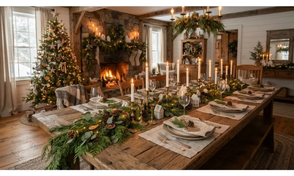 Natural Evergreen Garland Table Runner