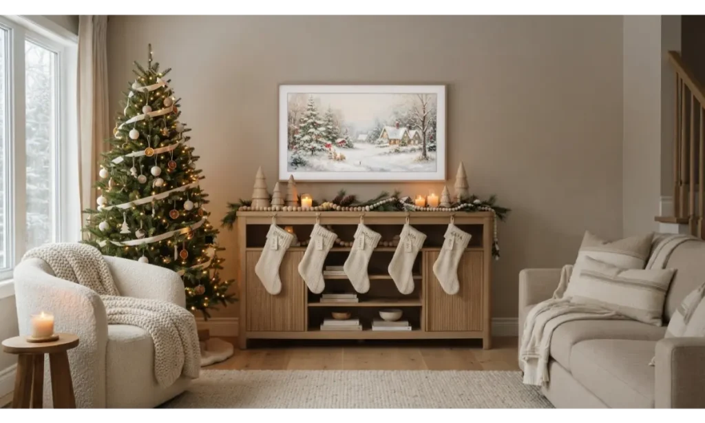 Neutral Beige and Cream Christmas Decor