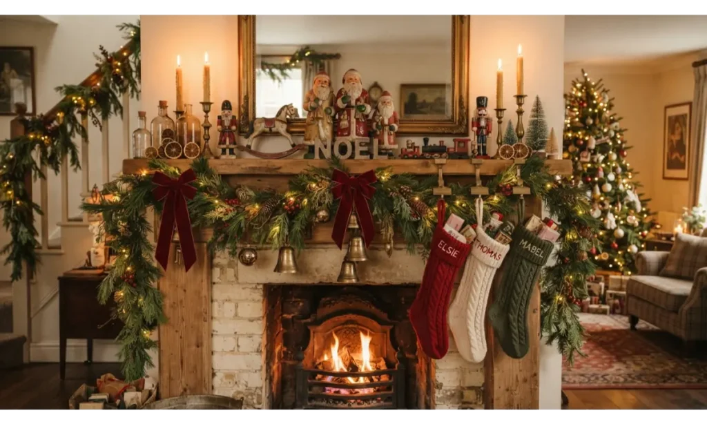 Nostalgic Santa Mantel Display