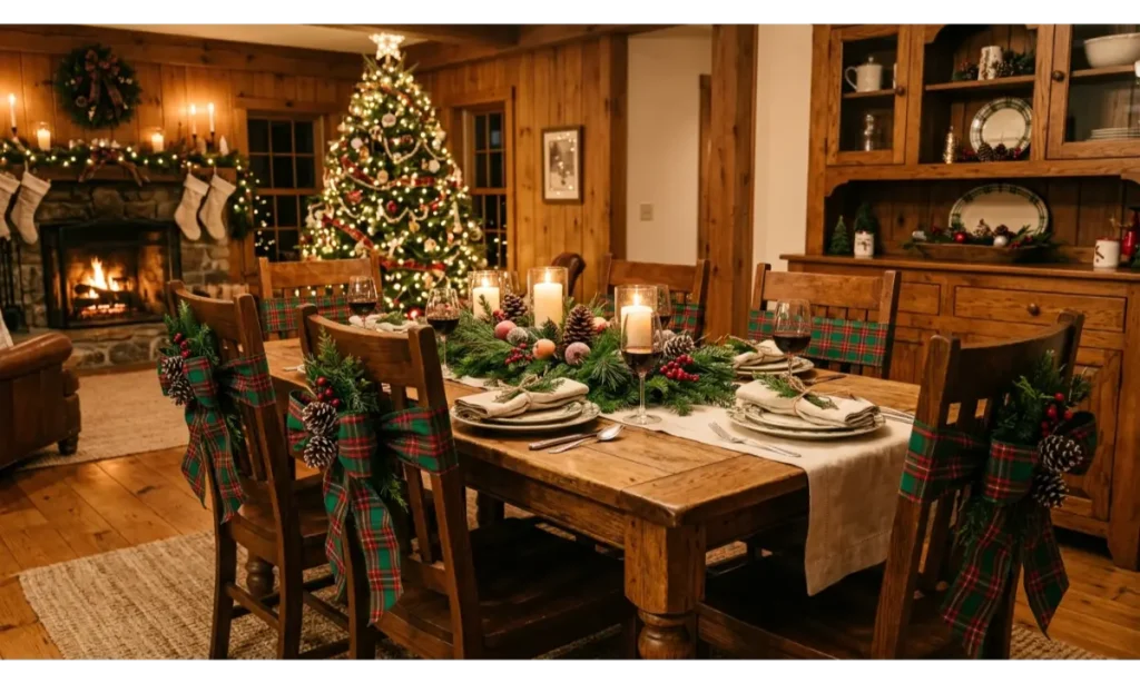 Plaid Ribbon With Evergreen