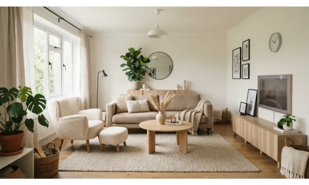 Scandinavian Brown Living Room
