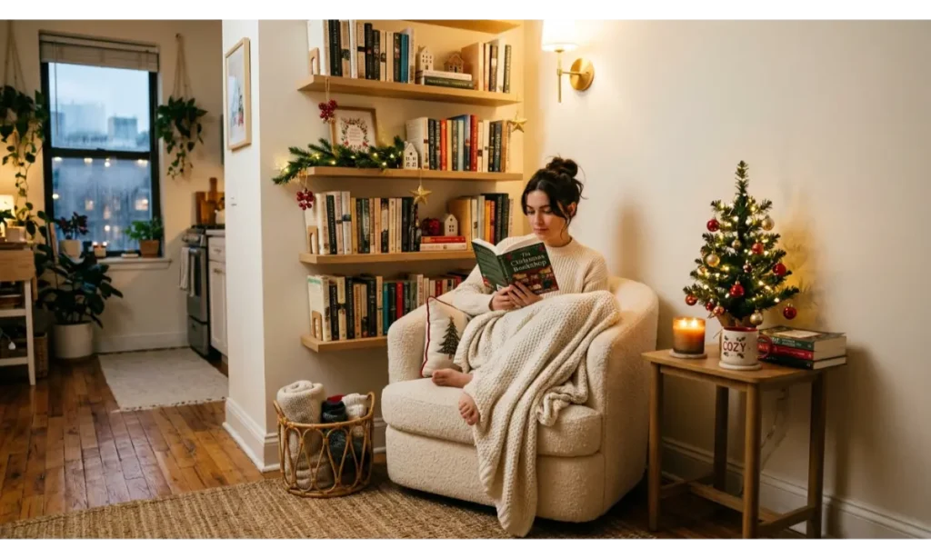 Small Apartment Christmas Reading Nook