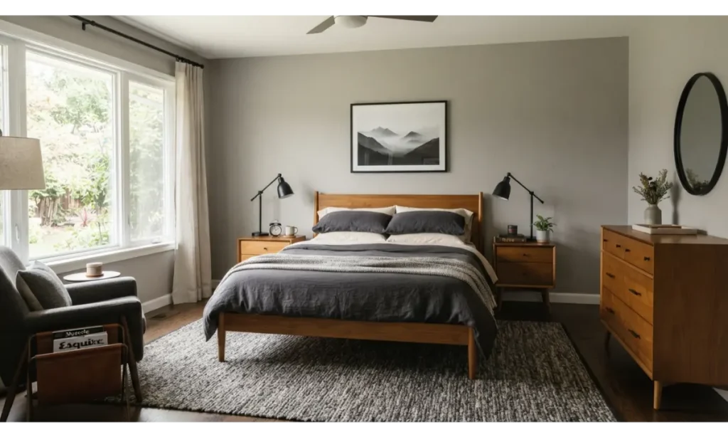 Sophisticated Gray and Wood Combination