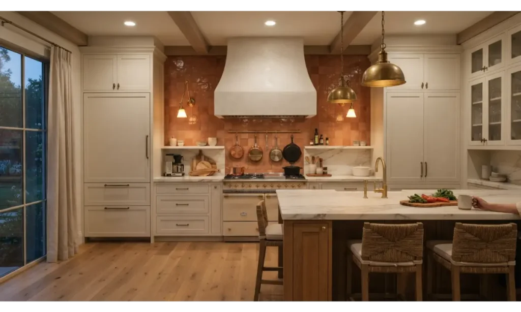 Terracotta Accent Wall Behind the Range