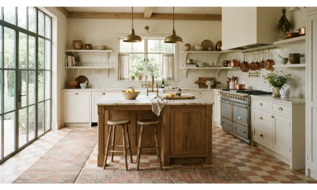 Terracotta Checkerboard Kitchen Floor