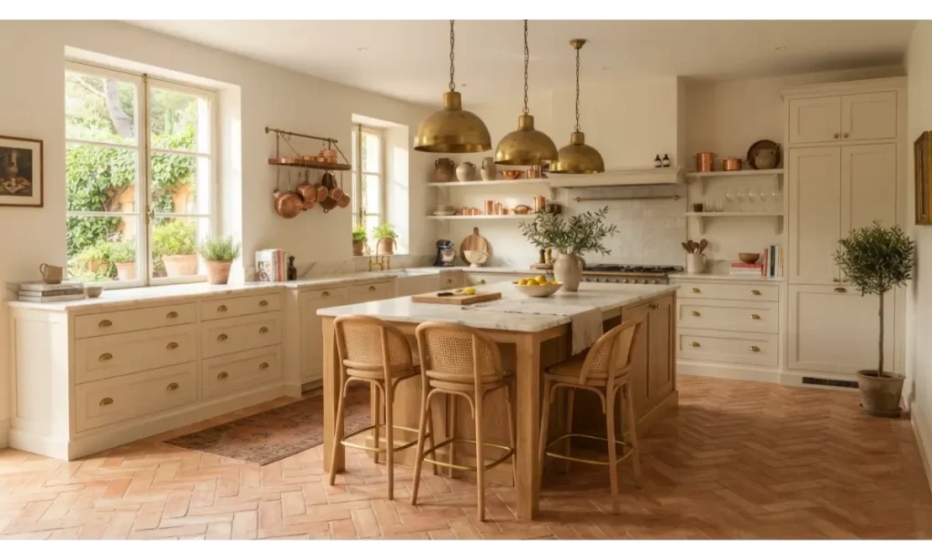 Terracotta Herringbone Kitchen Flooring