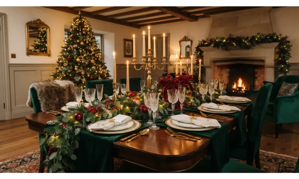 Velvet Christmas Table Runner Ideas