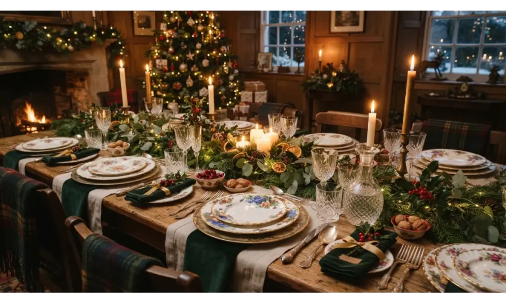 Vintage China Christmas Tablescape