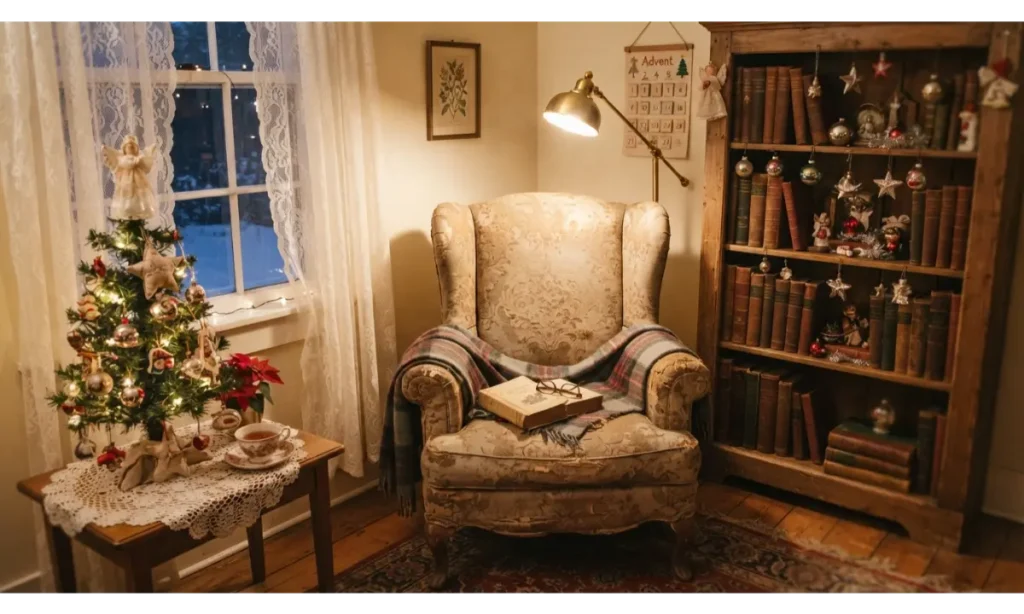 Vintage Christmas Reading Corner