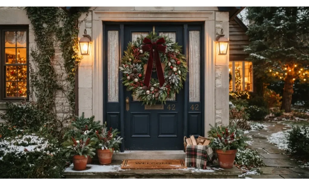 Vintage Wreath with Velvet Bow