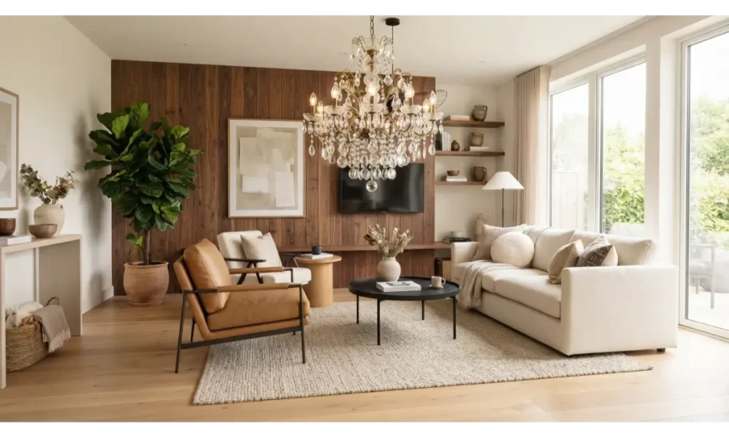 Walnut Wood Feature Wall