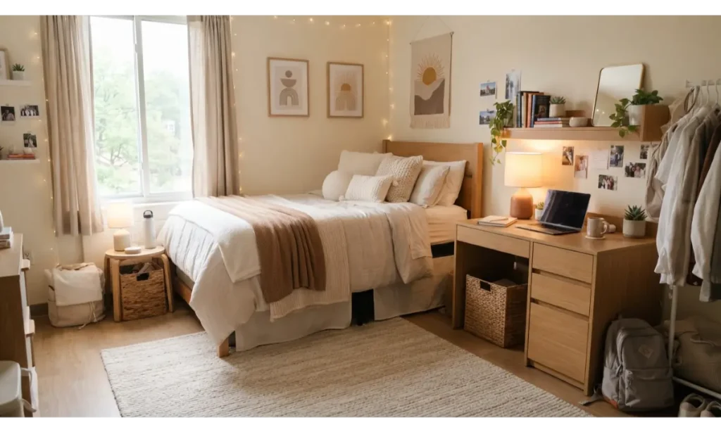 Warm Neutral Dorm Room Themes