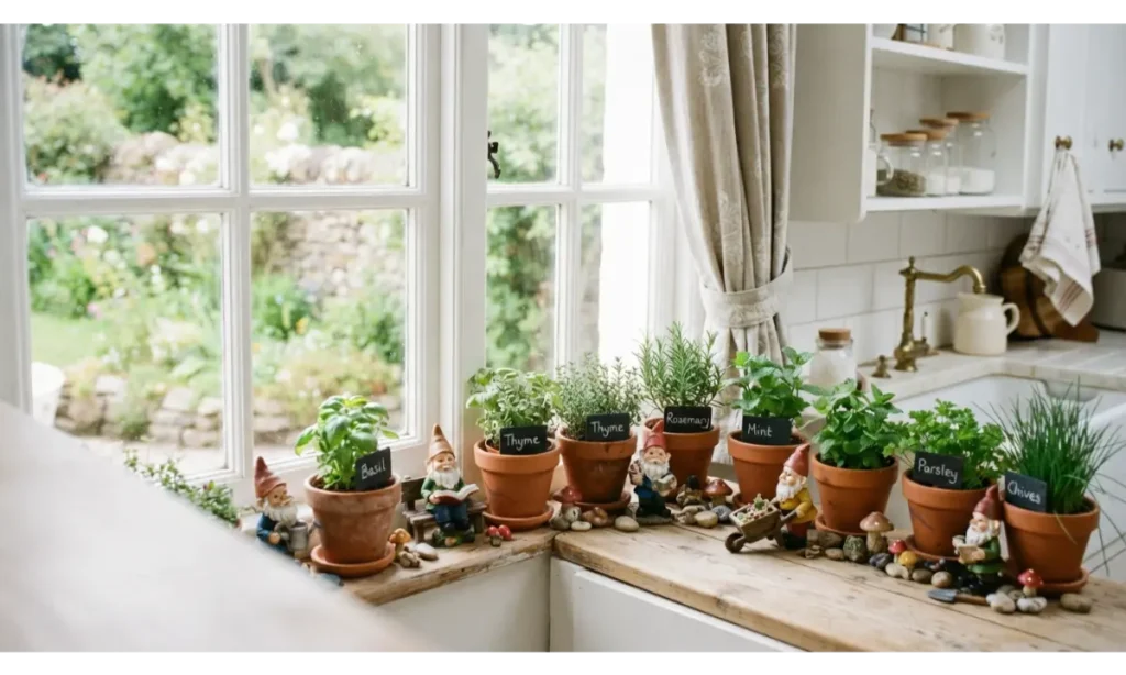 Window Sill Gnome Garden