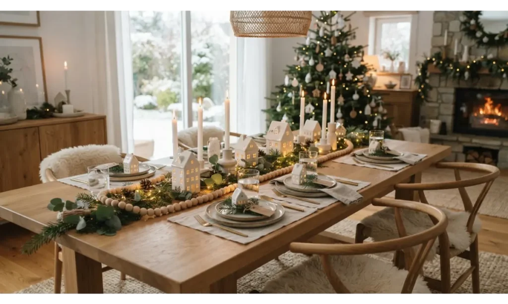 Wooden Bead Garland Table Runner