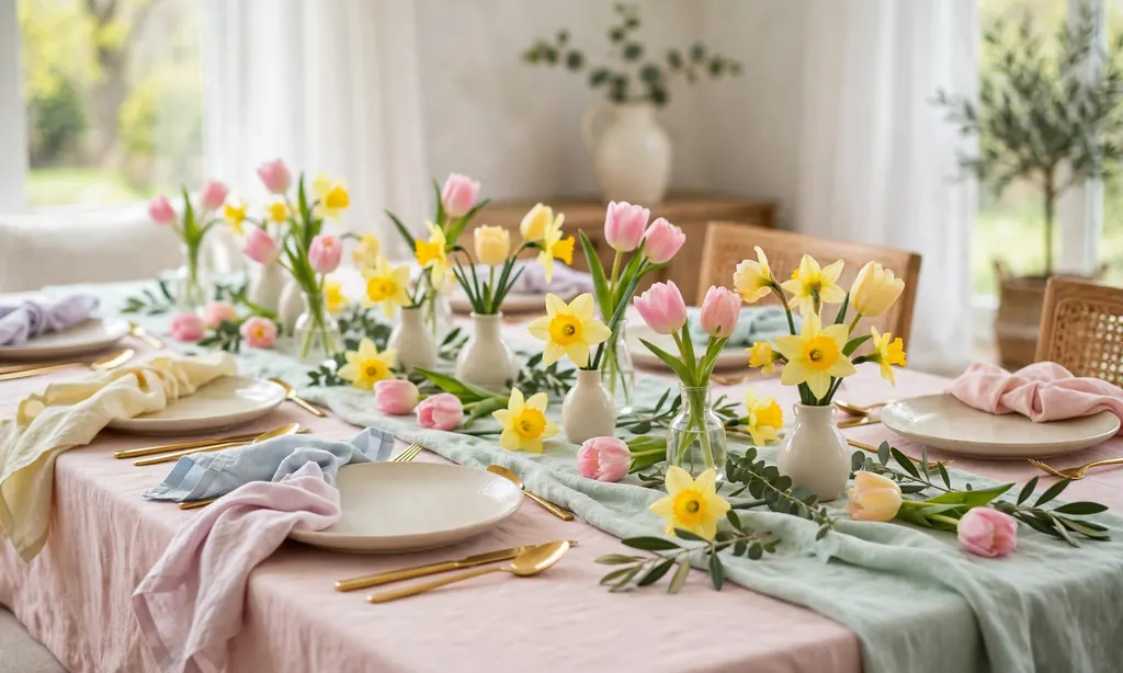 Layered Pastel Linen Tablescape