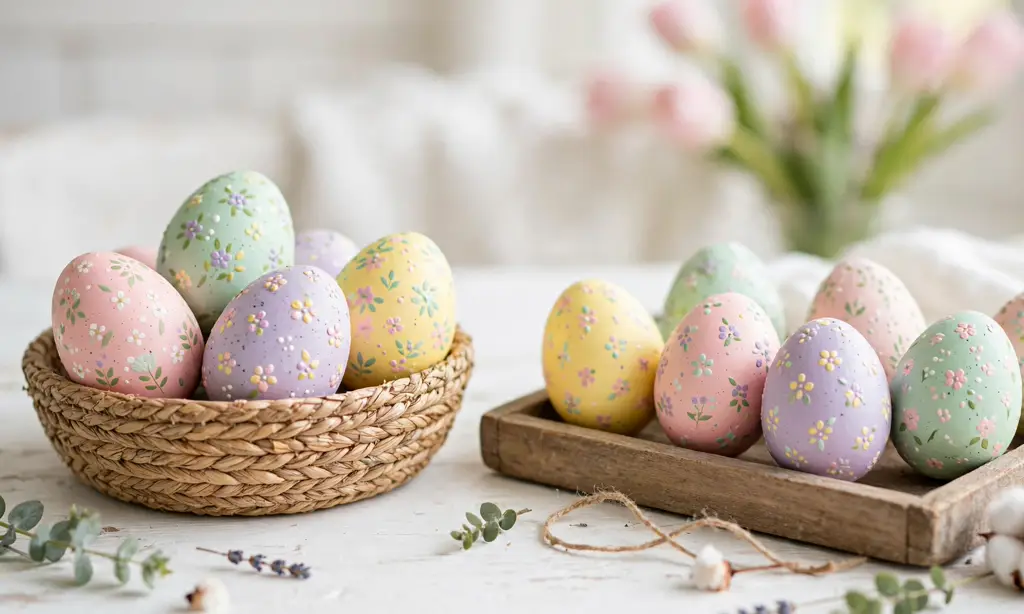 DIY Painted Easter Eggs Display