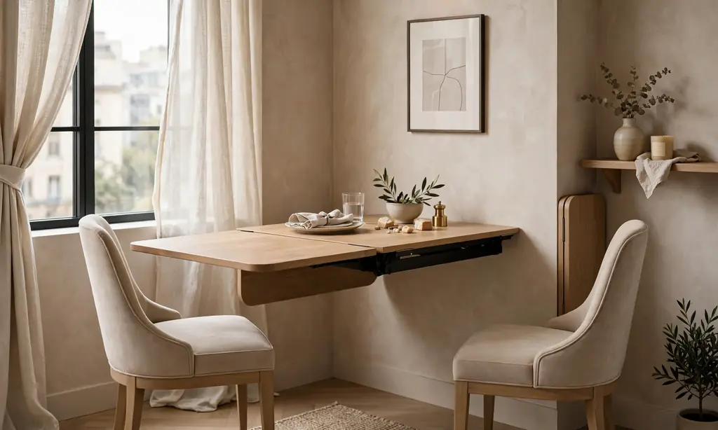 Wall-Mounted Drop-Leaf Dining Table