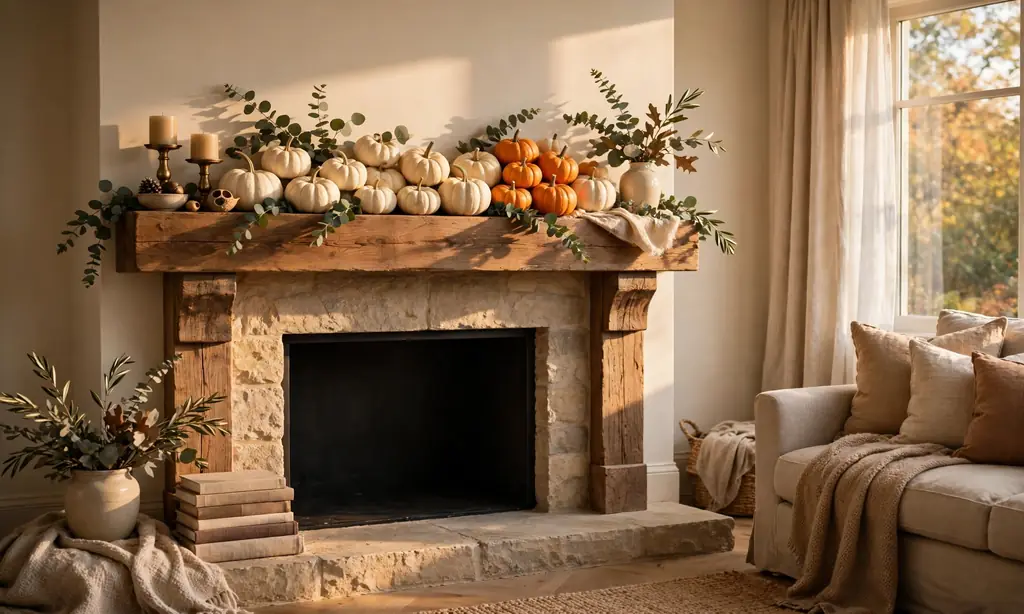 Classic Pumpkin Cluster Mantel