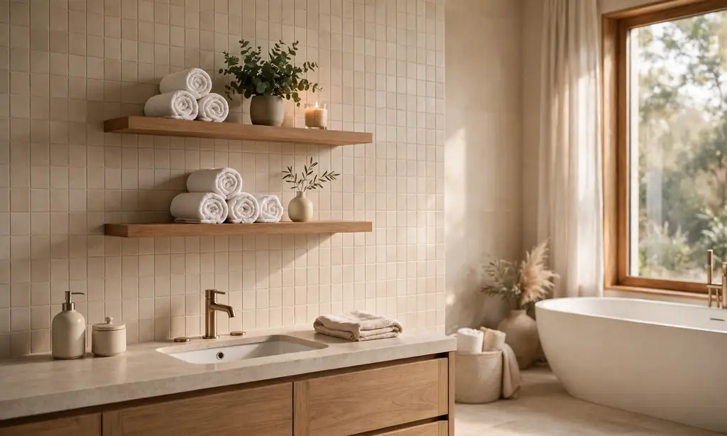 Floating Shelves with Small Decor