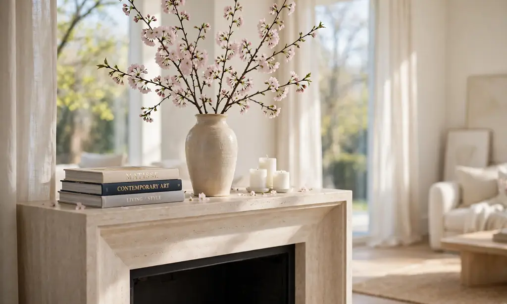 Blossoming Cherry Branch Vase
