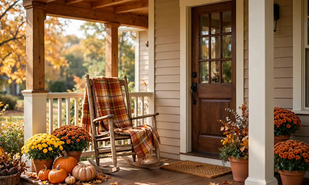 Cozy Plaid Throw on a Rocking Chair