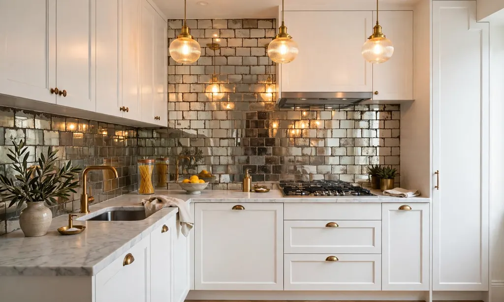 Mirrored Backsplash for Depth