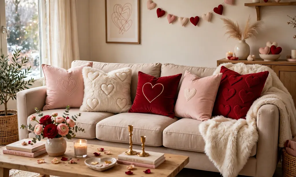 Blush and Red Throw Pillow Swap