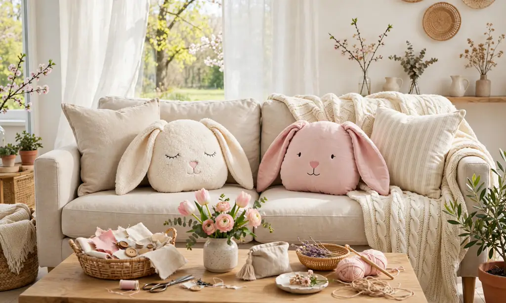 Bunny-Shaped Throw Pillows