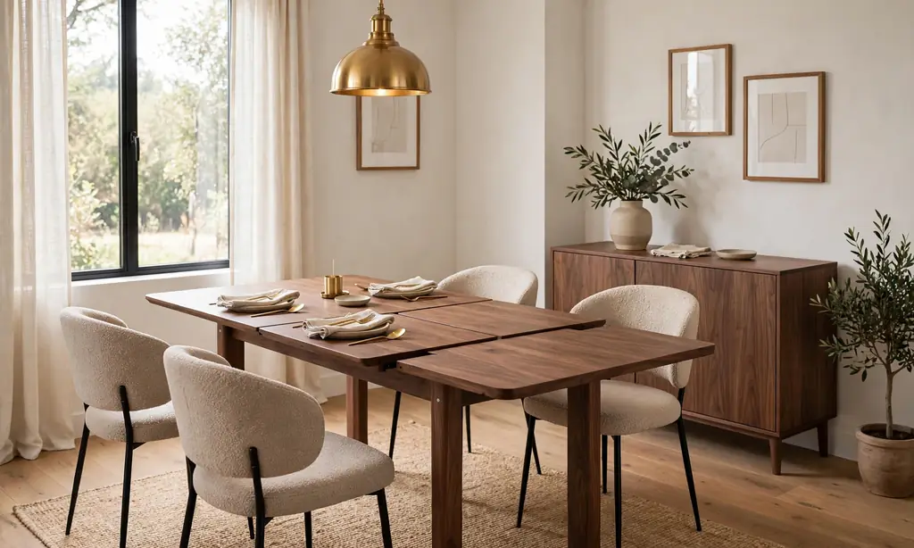 Extendable Table with Hidden Leaves
