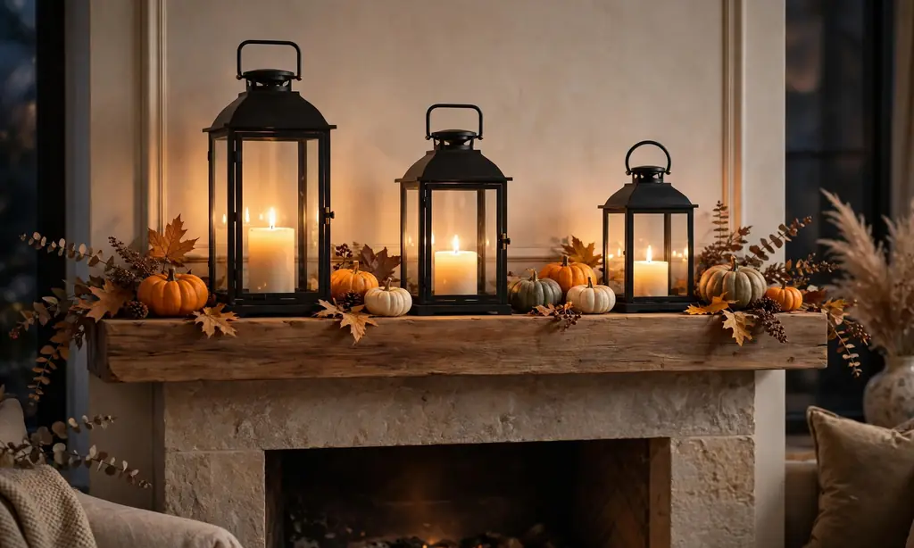 Candle Lantern Glow Mantel